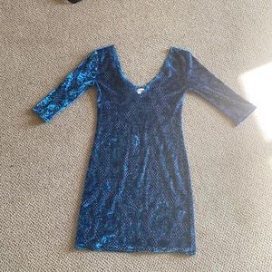 Free people intimately dress burnout blue velvet